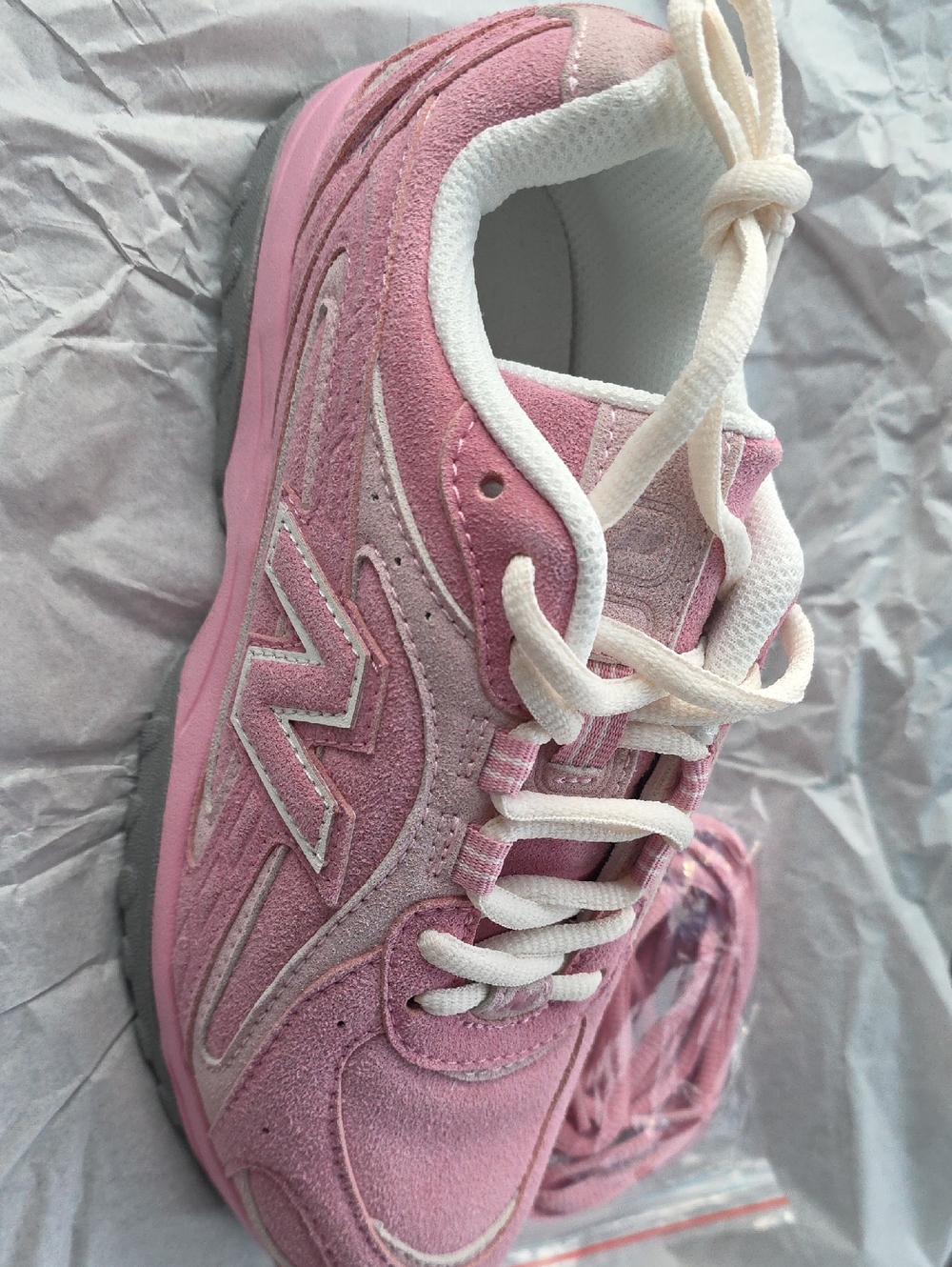 New Balance Pink Suede Women's Lace-Up Sneaker